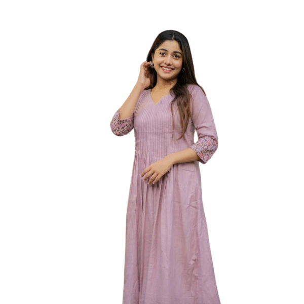 Floral Elegance ? Cotton Embroidered Dress with Printex Magic (XL)